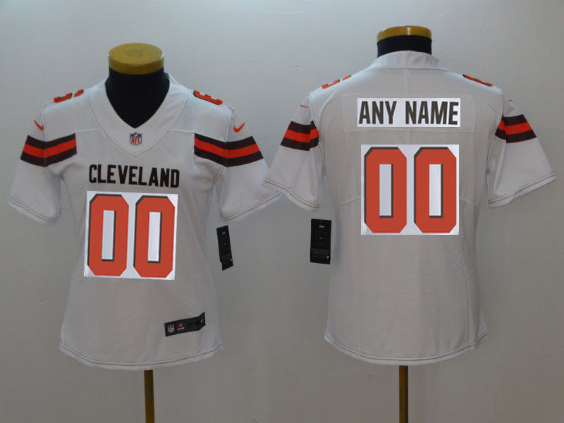 Women Cleveland Browns Custom White Nike Vapor Untouchable Playe NFL Jerseys